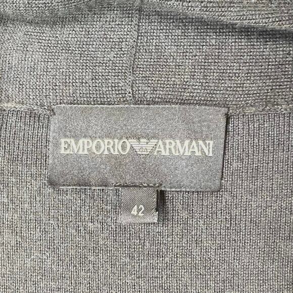 Emporio Armani Women’s Black Ruffle Neck Button Up Cardigan Size EU 42/US Med - Picture 9 of 10